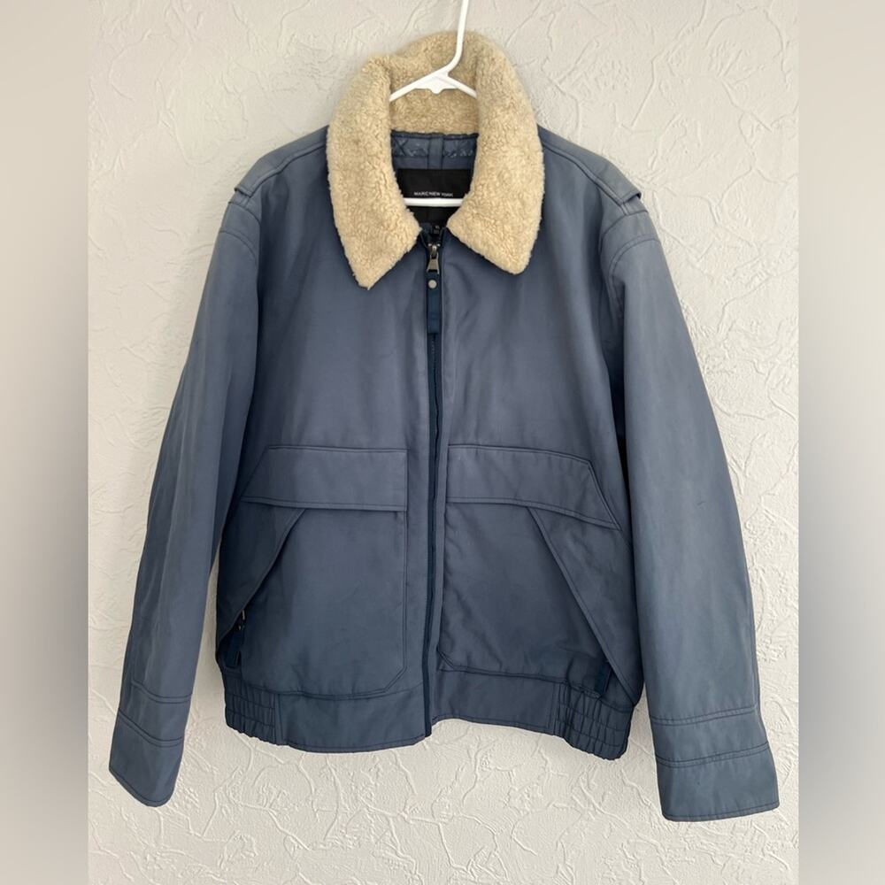 Andrew Marc Yarmouth Micro Sheen Parka Jacket Sherpa Size LARGE